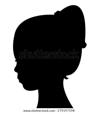 Girl Head Silhouette Vector Stock Vector 179200187 - Shutterstock