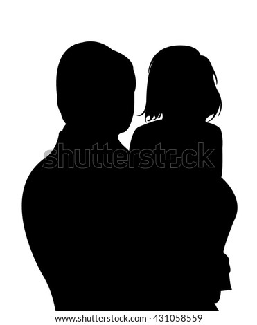 Download Father Daughter Together Silhouette Vector Stock Vector 431058559 - Shutterstock