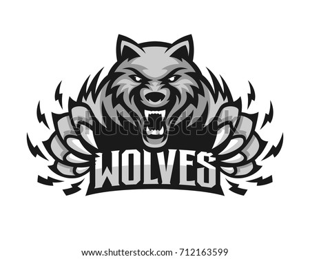 Wolves Logo Illustration Stock Vector 712163599 - Shutterstock