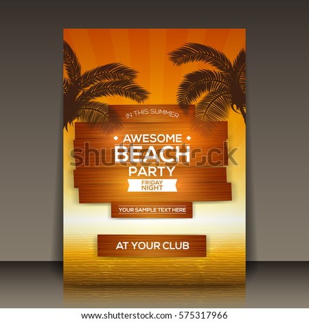 awesome beach party flyer template vector stock photo photo vector beach party flyer background