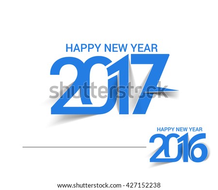 Happy new year 2017 Text Design vector