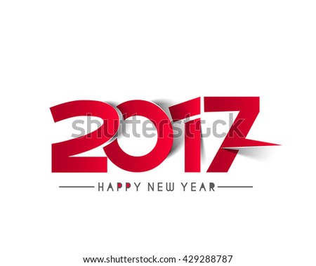 Happy new year 2017 Text Design vector
