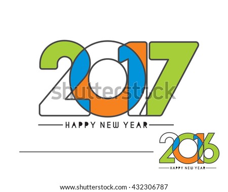 Happy new year 2017 Text Design vector