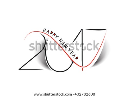 Happy new year 2017 or 2016 Text Design vector