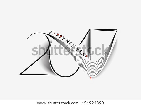 Happy new year 2017 Text Design vector
