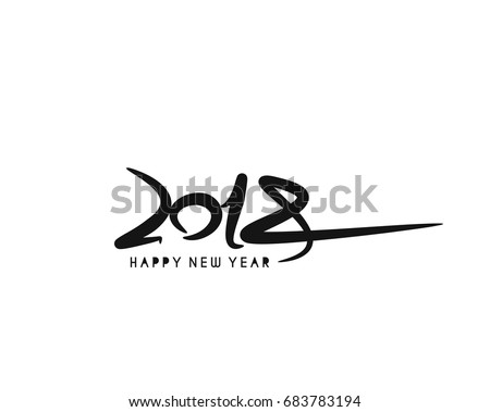 Happy new year 2018 Text Design Vector illustration