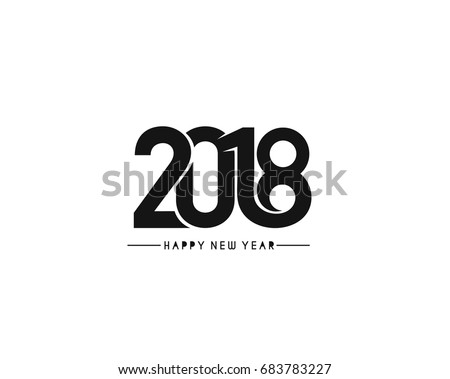 Happy new year 2018 Text Design Vector illustration