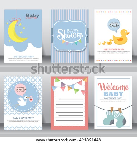 happy birthday, holiday, baby shower celebration greeting and invitation card. layout template in A4 size. vector illustration. text can be added