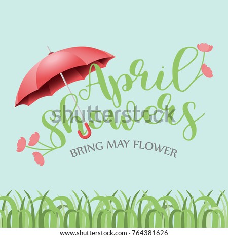 April Showers Bring May Flowers Vector Stock Vector 764381626 ...