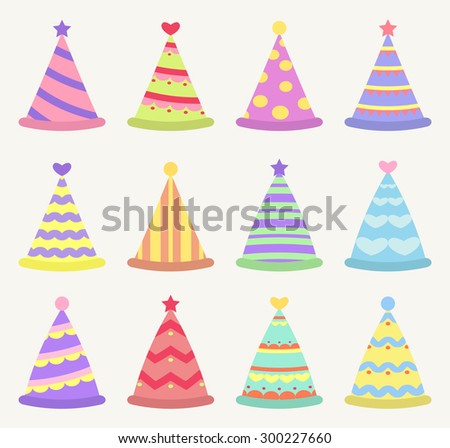 Realistic Birthday Hats Set Isolated On Stock Vector 591117377 ...