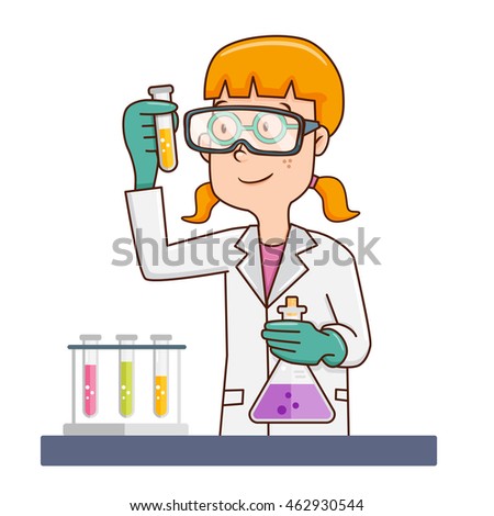 Vector Illustration Cartoon Character Scientist Laboratory Stock Vector ...