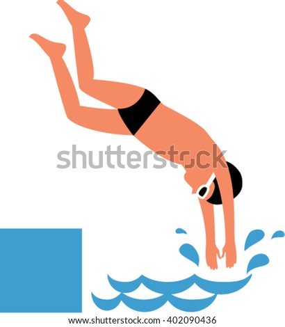 Boy Diving Into Water Boy Jumping Stock Vector 402090436 - Shutterstock