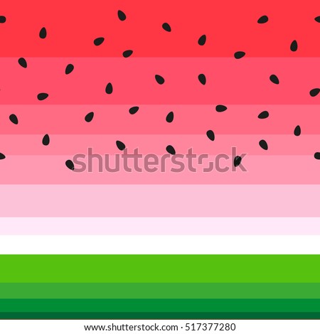 Vector watermelon background with black seeds.