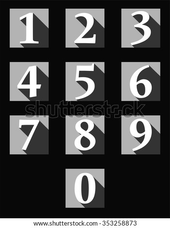 numbers blackwhite stock vector 353258873 shutterstock