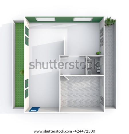 3d interior rendering empty architectural paper stock illustration 3d interior rendering empty architectural paper stock illustration