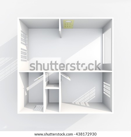 Empty Apartment Bathroom 3d interior rendering empty paper model stock illustration Empty Apartment Bathroom 3d interior rendering empty paper model stock illustration