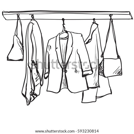 Hand Drawn Wardrobe Sketch Clothes Stock Vector 448166965 - Shutterstock