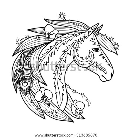Download Unicorn Mandala Paisley Ornament Horizontal Adult Stock ...