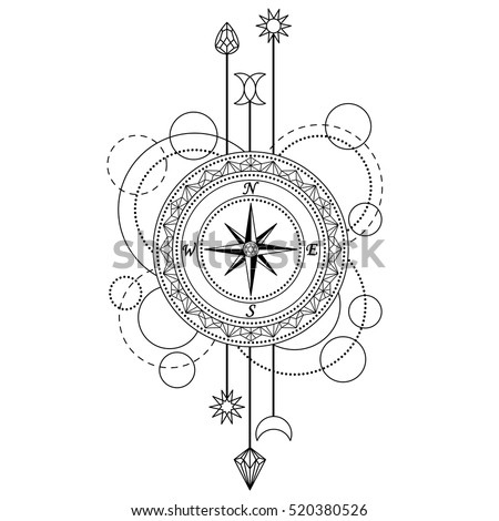 abstract techno pattern compass geometric elements stock vector abstract techno pattern compass geometric elements stock vector