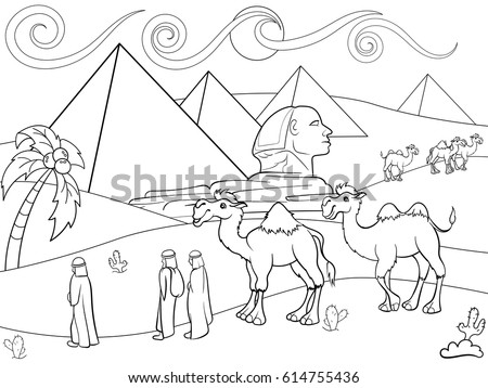 Egyptian Landscape Coloring Sheet 2