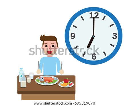 Happy Young Man With Eating Time Healthy Foods For Breakfastmeal Of Morning Happy Young Man With Eating Time Healthy Foods For Breakfastmeal Of Morning