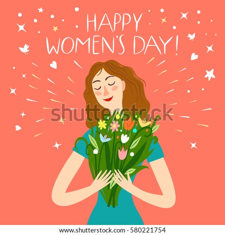 https://thumb1.shutterstock.com/display_pic_with_logo/2483512/580221754/stock-vector-happy-girl-holding-a-bouquet-of-flowers-happy-woman-s-day-title-spring-holiday-illustration-for-580221754.jpg