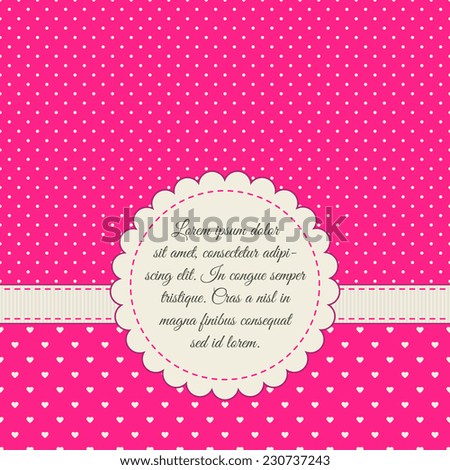 pink polka dot invitation