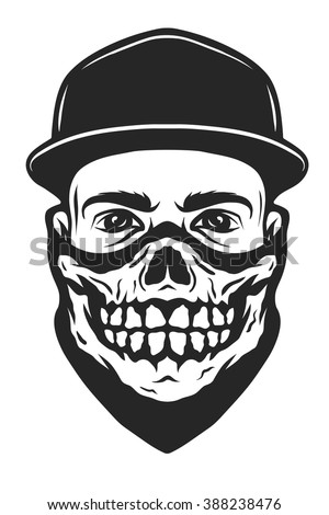 Guy Baseball Cap Bandana Skull Pattern Stock Vector 388238476