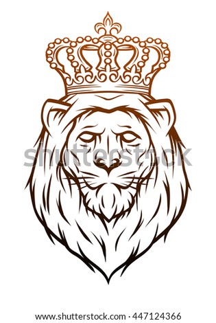 King Lion Heraldic Symbol Hand Drawn Stock Illustration ...