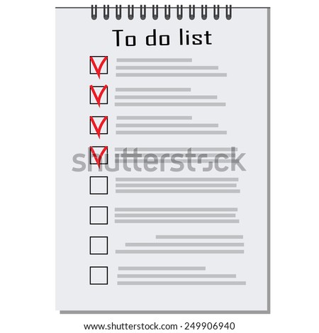 cartoon checklist red check marks blank stock vector 568233199