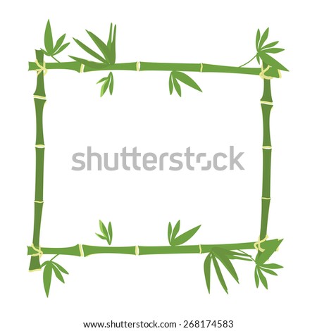 Bamboo frame, bamboo border vector, green bamboo