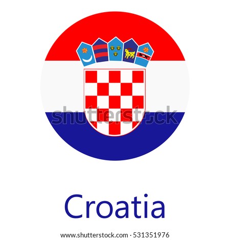 Vector Illustration Flag Croatia Icon Round Stock Vector ...