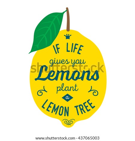 Motivation Quote About Lemons Vector Llustration Stock Vector 437065003 ...