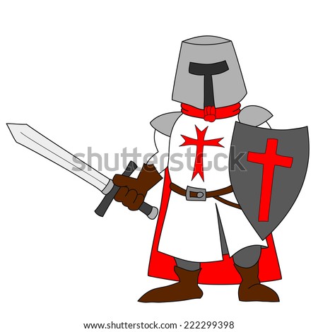 Crusader Sword Sketch Illustration Cartoon World Stock Vector 216544933 ...