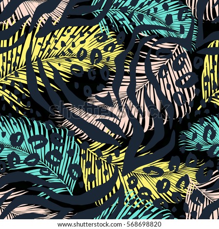 abstract geometric seamless pattern with animal print trendy hand drawn textures - Animal Pictures To Print Free abstract geometric seamless pattern with animal print trendy hand drawn textures - Animal Pictures To Print Free