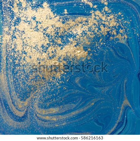 blue gold liquid texture hand drawn stock illustration 586216163 blueand gold