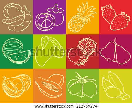 Fruit Drawing Outline Vector