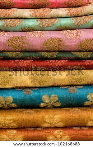Traditional Indian Fabric Colorful Embroidery Stock Photo 102168649 ...