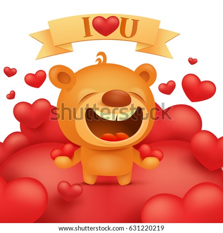 teddy bear cartoon emoji character two stock vector royalty free