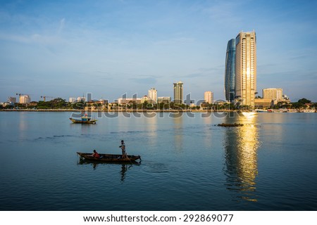 DA NANG, VIETNAM - MARCH 13: View of Da Nang city centre, Vietnam on March 13, 2015. Da Nang is the third largest city of Vietnam.