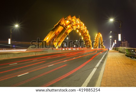 Dragon River Bridge ( Rong Bridge) in Da Nang, Vietnam