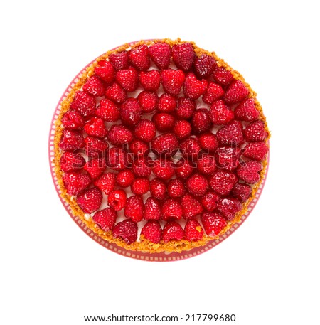 raspberry cheese cake - stock photo