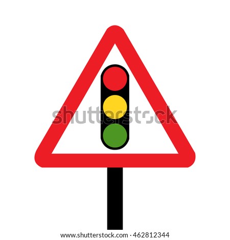 Uk Traffic Signals Ahead Sign Stock Vector 462812344 - Shutterstock