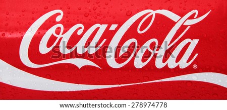 Nachod, Czech Republic May 15 2015: photo of Classic Coca-Cola