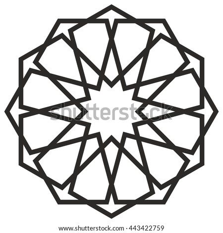  Islamic  Motif  Sacred Geometry Star Mandala Stock Vector 