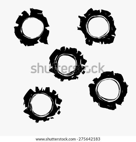 Bullets holes in background. Bullet holes Damage, Bullet hole set, Bulletholes vector illustration