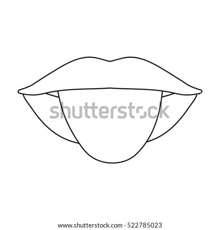 Tongue Icon Outline Style Isolated On Stock Illustration 522785023 