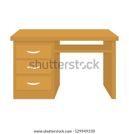 stock vector office desk icon in cartoon style isolated on white background office furniture and interior 529949230