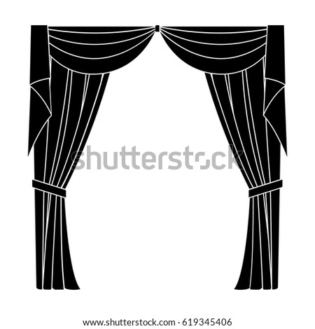 Curtains Drapery On Cornice Curtains Single Icon Stock Vector 619345406 ...