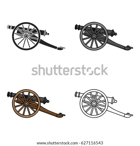 Cannon icon in cartoon style isolated on white background. Museum symbol stock vector illustration.